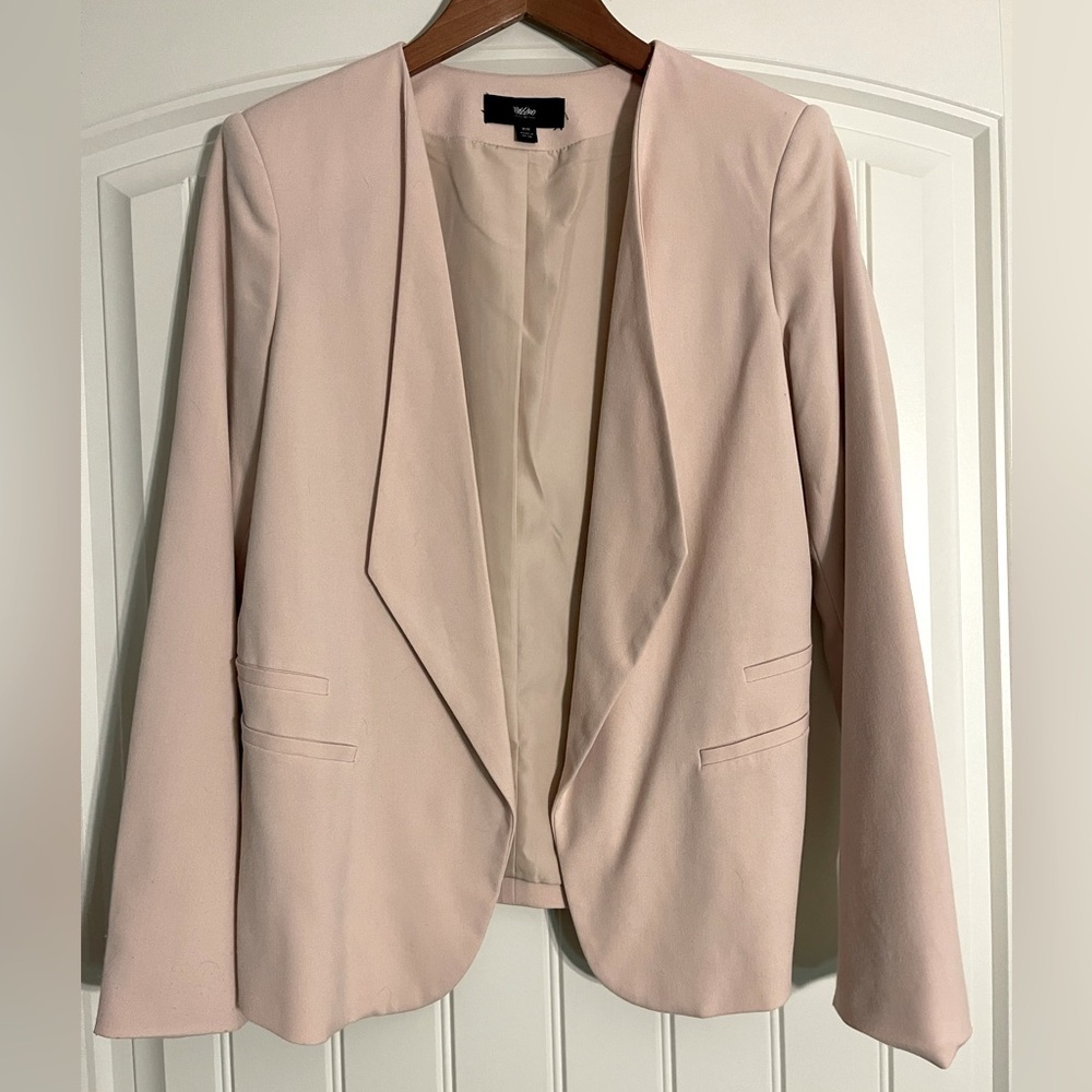 Mossimo Collarless Blazer, Size Medium, Light Pink - image 1
